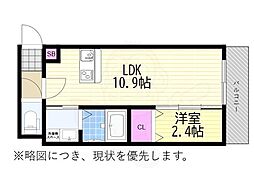 Louis Apartment 豊中蛍池 ウエスト 1LDKの間取図画像