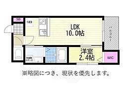 Louis Apartment 豊中蛍池 ウエスト 1LDKの間取図画像