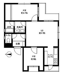 エクセレント桜新町 2LDKの間取図画像