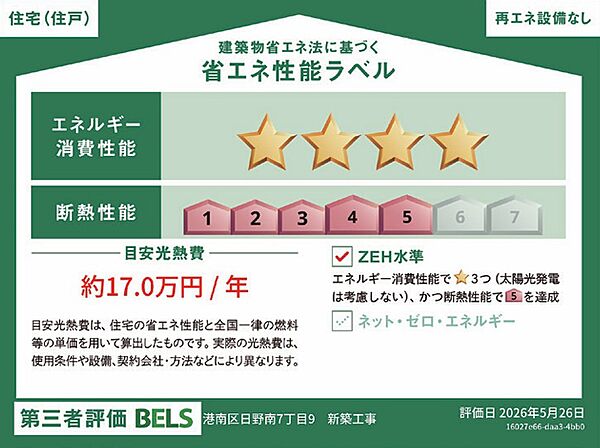 省エネ性能ラベルを拡大表示