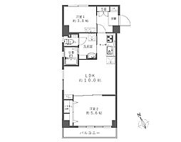 セントラルハイツ 2LDKの間取図画像
