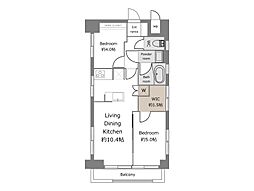 東神奈川ダイヤモンドマンション 2LDKの間取図画像