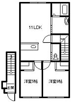 カームリーピュアα 203 ｜ 北海道深川市文光町45-353（賃貸アパート2LDK・2階・50.72㎡） その2