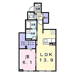新築 ソナーレII 1LDKの間取図画像
