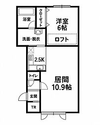 ラ・テラA 1LDKの間取図画像