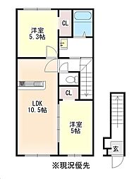 Lennon大町 2LDKの間取図画像