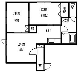 アヴァンティ 2LDKの間取図画像