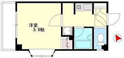 LEO拾壱番館 1Kの間取図画像