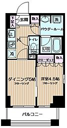日神横浜ビル日神デュオステージ馬車道 1DKの間取図画像