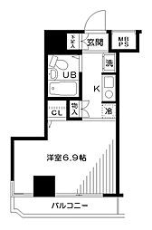 日神パレステージ石川町 ワンルームの間取図画像
