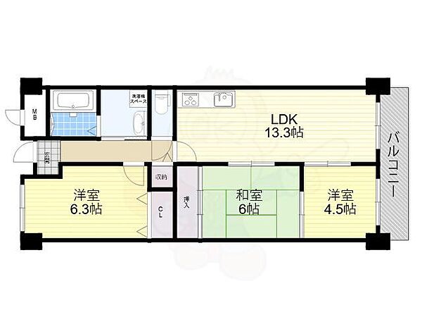 ハーティング尼崎 602｜兵庫県尼崎市昭和南通４丁目(賃貸マンション3LDK・6階・66.42㎡)の写真 その2