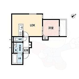 BB　SONODA 2階1LDKの間取り