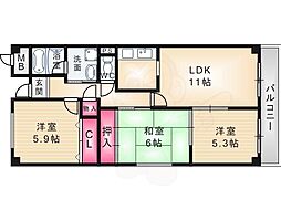エスポワール御園 3LDKの間取図画像