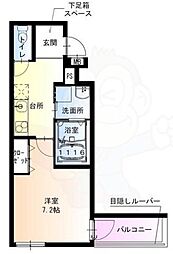 フジパレス阪急園田EAST3番館 1Kの間取図画像