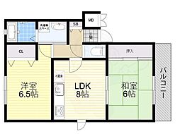 サンシャイン17 2LDKの間取図画像
