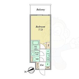 リヴェント尼崎 1Kの間取図画像