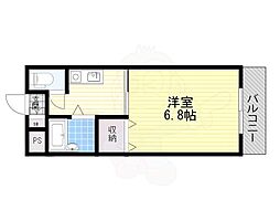 クレアール立花 1Kの間取図画像