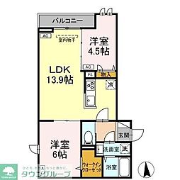 セレスティア六町II 3階2LDKの間取り