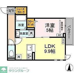 日暮里舎人ライナー 舎人公園駅 徒歩12分の賃貸アパート 3階1LDKの間取り