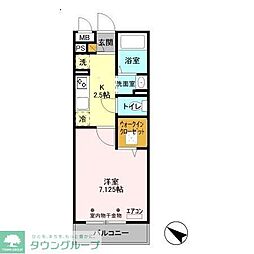つくばエクスプレス 三郷中央駅 徒歩8分の賃貸アパート 1階1Kの間取り