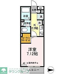 日暮里舎人ライナー 舎人駅 徒歩3分の賃貸アパート 2階1Kの間取り