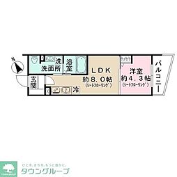 東武大師線 大師前駅 徒歩4分の賃貸アパート 1階1LDKの間取り