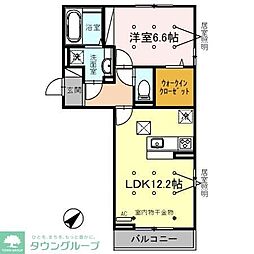 つくばエクスプレス 八潮駅 徒歩35分の賃貸アパート 1階1LDKの間取り