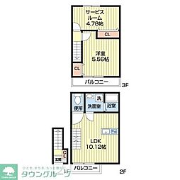 つくばエクスプレス 八潮駅 徒歩9分の賃貸アパート 2階1SLDKの間取り