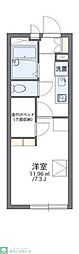 レオパレスリバーサイド天神 1Kの間取図画像