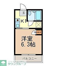 ベル・メゾン 1Kの間取図画像