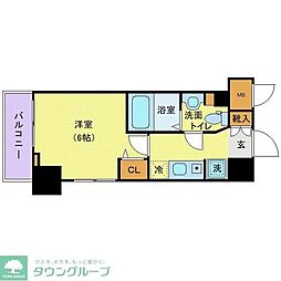 N-stageMisato 1Kの間取図画像