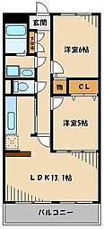 ソレーユ南越谷 2LDKの間取図画像