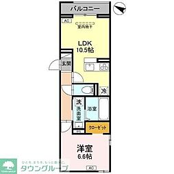 timeless B 1LDKの間取図画像