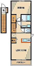 メゾンドコッティ1 1LDKの間取図画像
