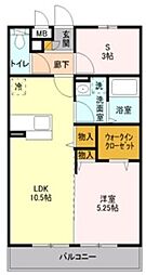 アルクス 1LDKの間取図画像
