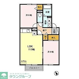 リヴィエール2 2LDKの間取図画像