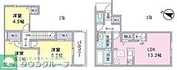 越谷市大沢3丁目アパート 3LDKの間取図画像