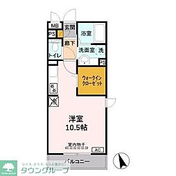 ロイヤルヒル三郷 ワンルームの間取図画像