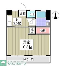 稲荷マンション 2DKの間取図画像