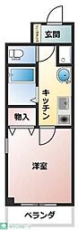 フロールM 1Kの間取図画像
