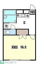 プレジールゴトウ 1Kの間取図画像