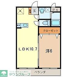 メゾンドサンティエ 1LDKの間取図画像