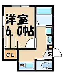 アヴニールヤツカ 1Kの間取図画像