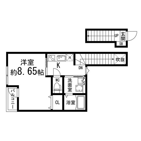 ペアレシア米ケ袋 201｜宮城県仙台市青葉区米ケ袋3丁目(賃貸アパート1K・2階・33.53㎡)の写真 その2