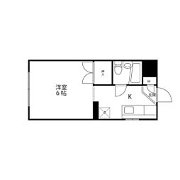 コーポ川内 1階1Kの間取り