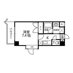 サクセスタウン2 3階1Kの間取り