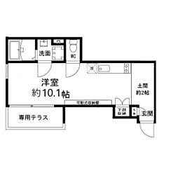 エターナルコート和久 ワンルームの間取図画像