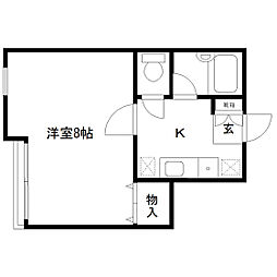 プランドビル土樋 1Kの間取図画像