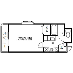 チャヤタウン21 1Kの間取図画像