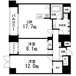 ルアーナ・エール・レジデンス仙台 2LDKの間取図画像